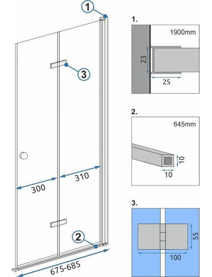 Rea Sanitary Moduł kabiny FOLD N2 70, изображение 2
