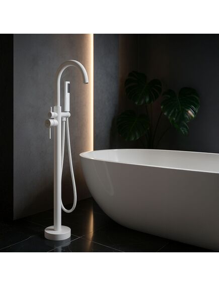 Rea Sanitary Bateria wannowa podłogowa Rea Lungo Biała, изображение 3