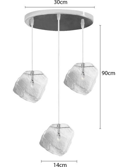 Toolight Lampa ICE APP320 Lodowa Bryła Modern Design Loft Potrójna, изображение 4
