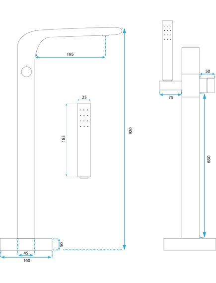 Rea Sanitary Bateria wannowa Rea CLARK ZŁOTA SZCZOTKOWANA, 4 image