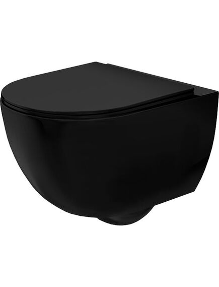 REA Piekaramā tualete REA  Carlo Mini Rimless Flat Black Matēta melna