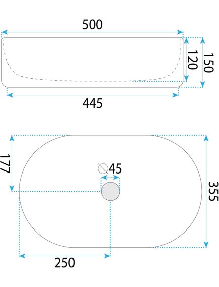 Rea Sanitary Umywalka nablatowa Rea Oktawia, 4 image