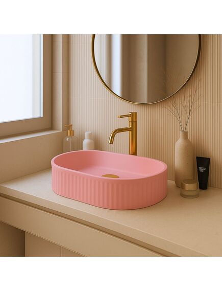 Rea Sanitary Umywalka nablatowa Rea Vanda Bubble Gum Matt, изображение 4