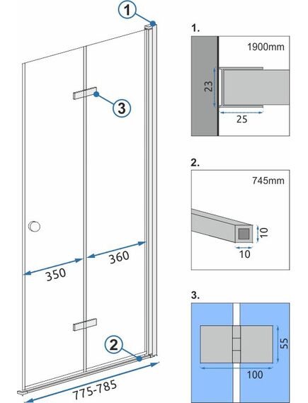 Rea Sanitary Moduł kabiny FOLD N2 80, изображение 2