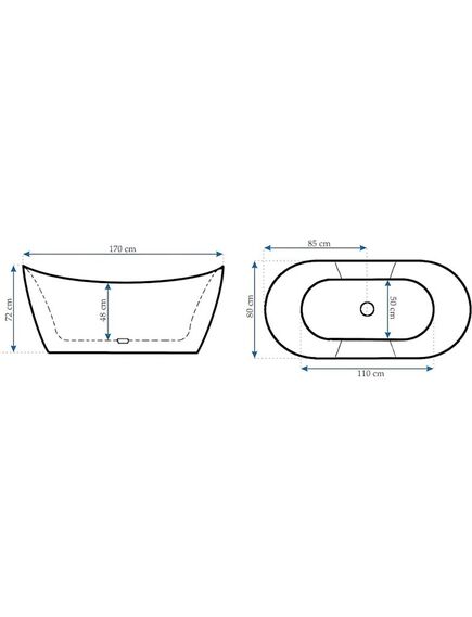 Rea Sanitary Wanna wolnostojąca Rea Ferrano Slim 170, 4 image