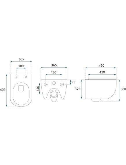 Rea Sanitary Misa WC podwieszana Rea Carlo Mini Tornado NF GOLD EDGE, 4 image