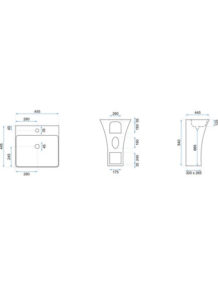 Rea Sanitary Umywalka wolnostojąca Rea Ada Slim, 4 image