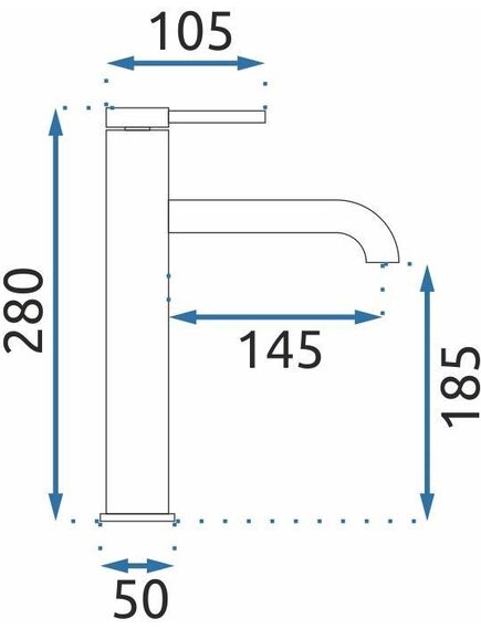 Rea Sanitary Bateria umywalkowa Rea Spot Nikiel Szczotkowany Wysoka, 3 image
