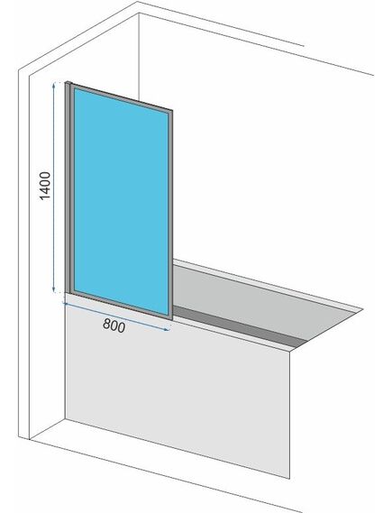 Rea Sanitary Parawan nawannowy Rea Lagos Fix Stały 80 Black, 4 image