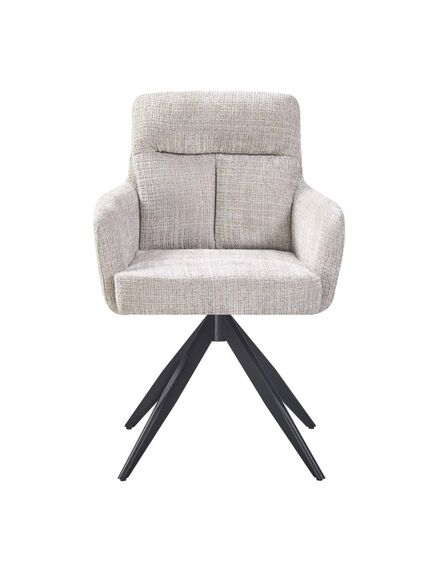 Krēsls LEO Beige Chenille Chair, 3 image