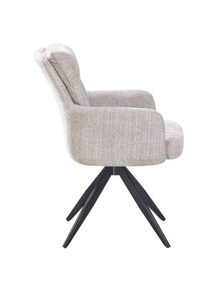 Krēsls LEO Beige Chenille Chair, 4 image