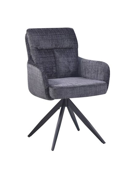 Krēsls LEO Dark Grey Chenille Chair, 3 image