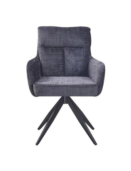 Krēsls LEO Dark Grey Chenille Chair, 4 image