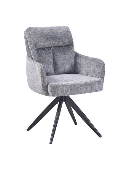 Krēsls LEO Light Grey Chenille Chair