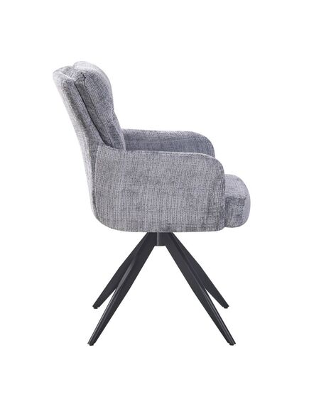 Krēsls LEO Light Grey Chenille Chair, 3 image
