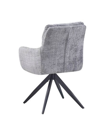 Krēsls LEO Light Grey Chenille Chair, 4 image