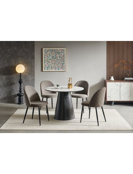 Krēsls SET Grey Velour Chair, 2 image