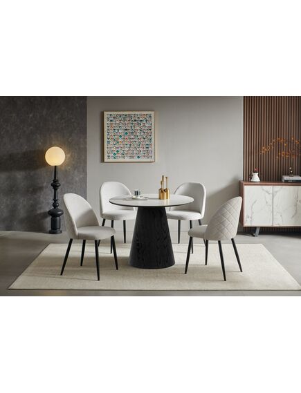 Krēsls SET Light Grey Velour Chair, 2 image