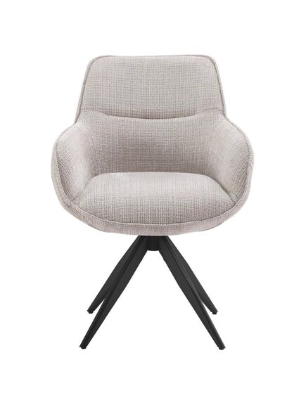 Krēsls TURIN Beige Chenille Chair, 3 image