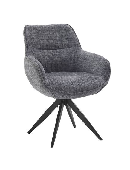 Krēsls TURIN Dark Grey Chenille Chair, 3 image