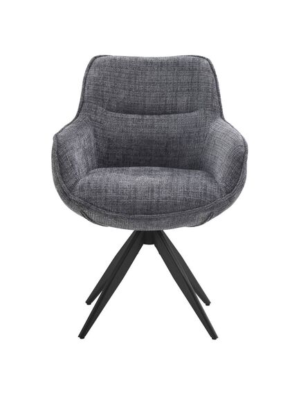 Krēsls TURIN Dark Grey Chenille Chair, 4 image