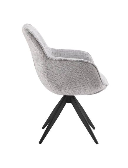 Krēsls TURIN Light Grey Chenille Chair, 3 image