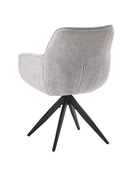 Krēsls TURIN Light Grey Chenille Chair, 4 image