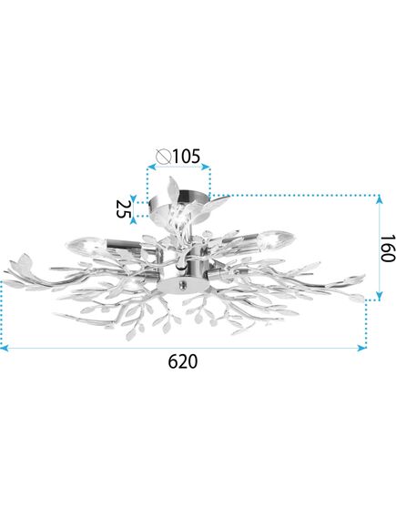Toolight Lampa sufitowa EBT020-5C CHROM, 5 image