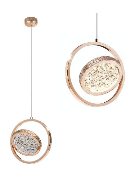 Toolight LAMPA WISZĄCA LED LHJ106-1CP JASNE RÓŻOWE ZŁOTO