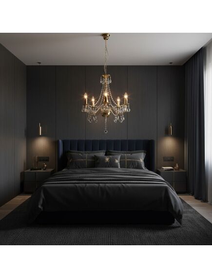 Toolight LAMPA SUFITOWA WISZĄCA EBT015-5CP Złota, изображение 4