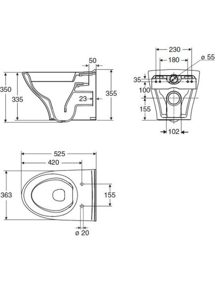 IDO Glow piekaramais WC, Rimfree - gab., 2 image
