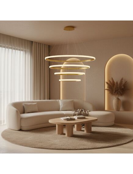 Toolight Lampa wisząca LED LHJ009-CP4 ZŁOTA, 4 image