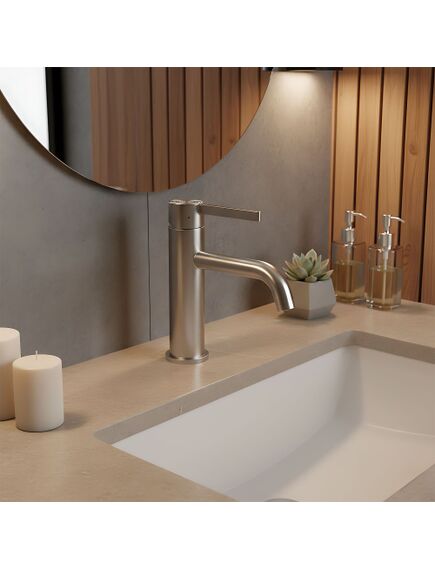 Rea Sanitary Bateria Umywalkowa Rea Foster nikiel szczotkowany niska, 5 image