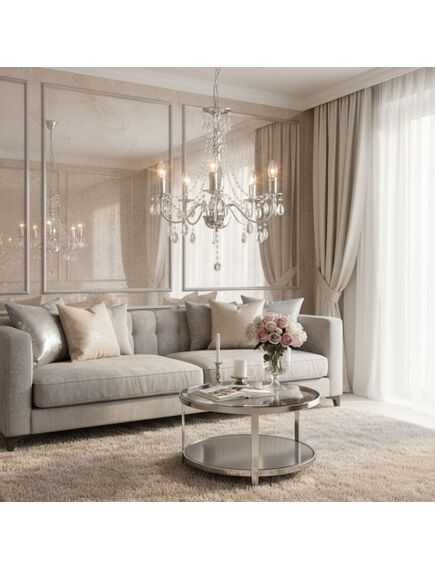 Toolight LAMPA SUFITOWA WISZĄCA EBT014-5CP CHROM, изображение 5