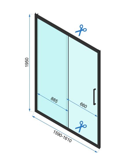 Rea Sanitary Drzwi Prysznicowe Przesuwne REA Rapid Slide 160 Chrom, 5 image