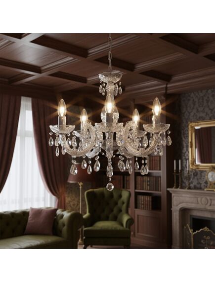 Toolight LAMPA SUFITOWA WISZĄCA EBT001-5CP TRANSPARENT, 4 image