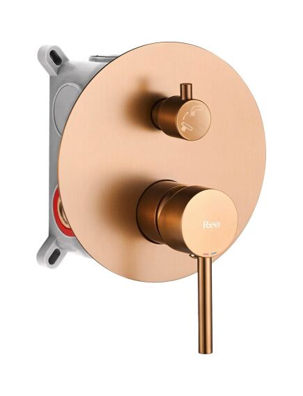 Rea Sanitary Bateria wannowa podtynkowa REA Lungo Miedź Szczotkowana + Box, 3 image