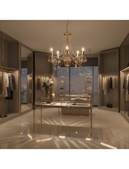 Toolight LAMPA SUFITOWA WISZĄCA EBT015-5CP Złota, изображение 6