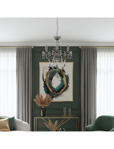 Toolight LAMPA SUFITOWA WISZĄCA EBT007-3CP GREY, 4 image