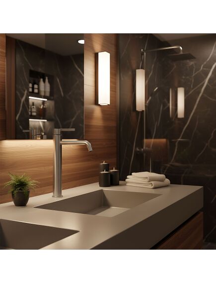 Rea Sanitary Bateria umywalkowa Rea Foster Nikiel Szczotkowany Wysoka, 4 image