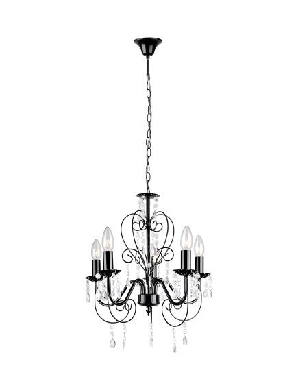 Toolight LAMPA SUFITOWA WISZĄCA EBT010-5CP CZARNA