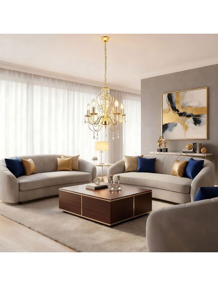 Toolight LAMPA SUFITOWA WISZĄCA EBT009-5CP ZŁOTA, изображение 7