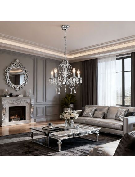 Toolight LAMPA SUFITOWA WISZĄCA EBT008-5CP CHROM, изображение 2