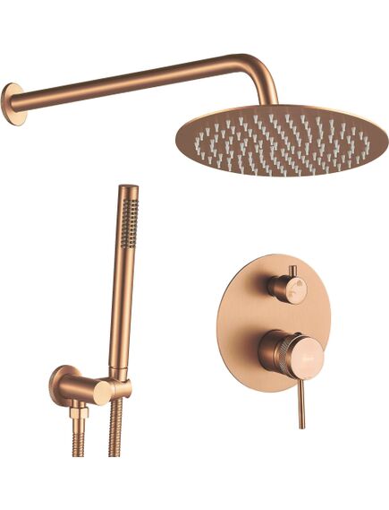 Rea Sanitary Zestaw natryskowy podtynkowy Rea Lungo Grip Miedziany Szczotkowany + BOX