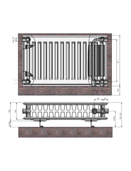 Radiators 22x400x400 VCO Termolux