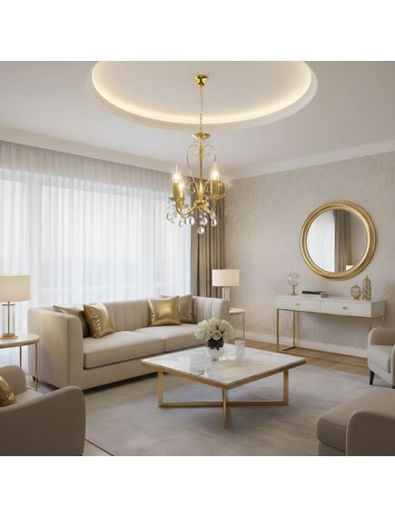 Toolight LAMPA SUFITOWA WISZĄCA EBT012-3CP ZŁOTA, 4 image