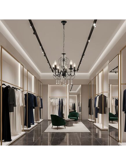 Toolight LAMPA SUFITOWA WISZĄCA EBT010-5CP CZARNA, изображение 5