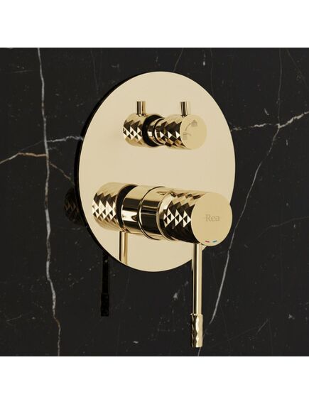 Rea Sanitary Zestaw natryskowy podtynkowy Rea Lungo Diamond Złoty + BOX, 2 image