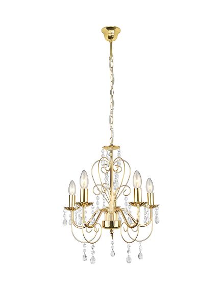 Toolight LAMPA SUFITOWA WISZĄCA EBT009-5CP ZŁOTA