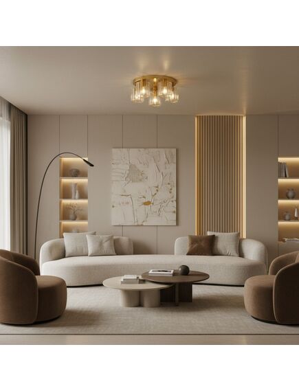 Toolight Lampa sufitowa kryształowa EBT024-5C ZŁOTA, 4 image